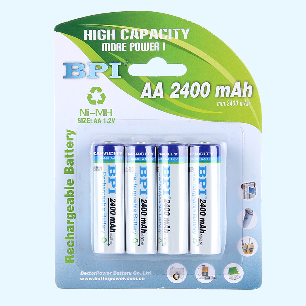 BPI跨境電商用AA5號(hào)2400mAh毫安民用高容量鎳氫電池AA5號(hào)2400mAh毫安,應(yīng)用于KTV話筒,玩具及電子時(shí)鐘電子詞典